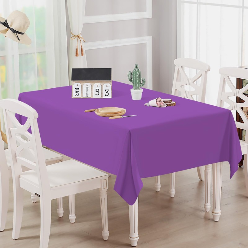 FALIZIFU 2 Pack Purple Plastic Tablecloth Disposable Table Covers Rectangle