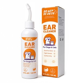 READY TO PETS Ear Cleaner – Otic Ear Care Solution for Dogs and Cats, Helps Relieve Itching, Reduce Ear Odor, and Clean Debris – 4 fl oz