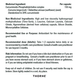 Thorne - Meriva-SF - Sustained Release Curcumin Phytosome Supplement - 120 Capsules