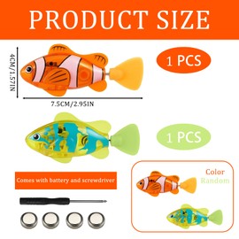 Robo Fish, 2 Pack Swimming Robot Fish Toy for Cats and Kids, Interactive Cat Toy with Realistic Swimming Motion, Electronic Fish Bath Toy for Bathtubs and Pools (Green and Yellow)