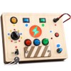 Joyreal Busy Board, Montessori Toys, Wooden Busy Board with LED