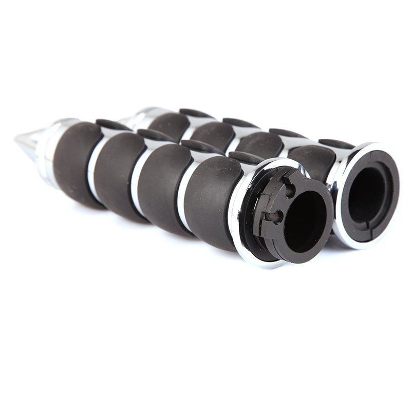 Pair of 1" Dual Motorcycle Bar End Hand Grips Handlebar