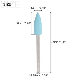 uxcell 5 Pcs Silicone Rubber Grinding Buffing Wheels 600 Grits 6mm Dia Pointed Polishing Head for Electric Rotary Tool