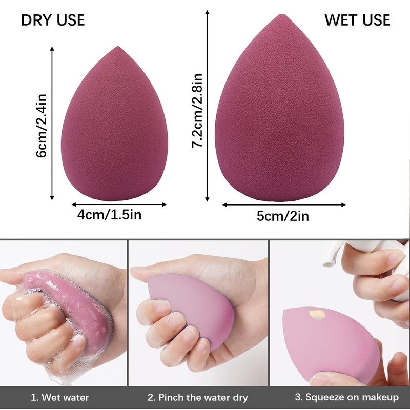 AYNKH 2 x make-up brushes, 2 x make-up sponges, 2