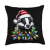 Honey Badger Ratel Christmas Hat Xmas Throw Pillow