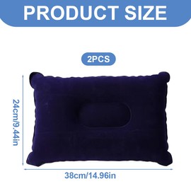 EIHI Inflatable Pillow, Beach Pillow, Camping Pillow, Inflatable Pillow for Camping and Travel, Made of Soft Material, Navy Blue, Pack of 2, bronze