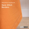 HOMESCAPES Orange Table Cloth, Plain Cotton Tablecloth, Square, Handcrafted &