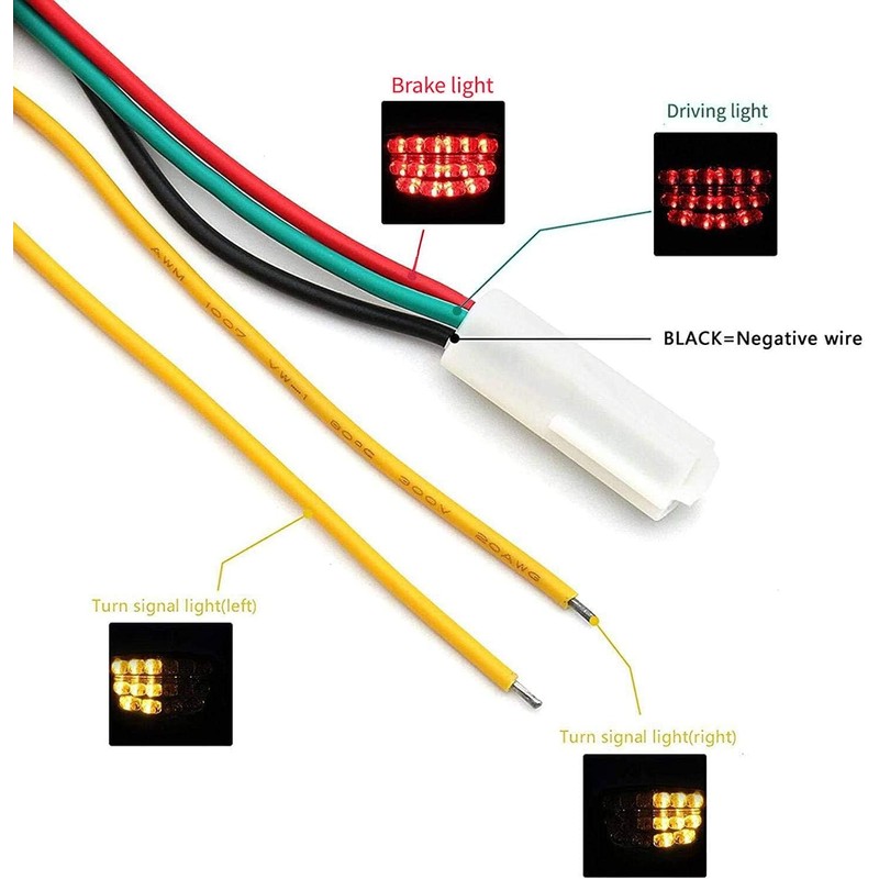 MZS Motorcycle Tail Light, LED Integrated Turn Signal Blinker Brake
