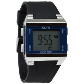 Clips Men's Quartz Watch with Grey Dial Analogue Display and Black Rubber Strap 539-6003-94