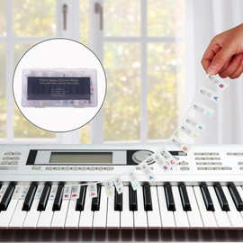 Viemior Piano Notes Guide for Beginner, 88-Key Full Size - Removable Piano Keyboard Stickers Note Labels for Learning, Leaves No Residue and No Adhesive, Made of Silicone, Reusable and Comes with Box