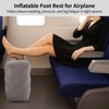 Inflatable Foot Rest for Airplane, 3 Adjustable Heights, PVC Travel