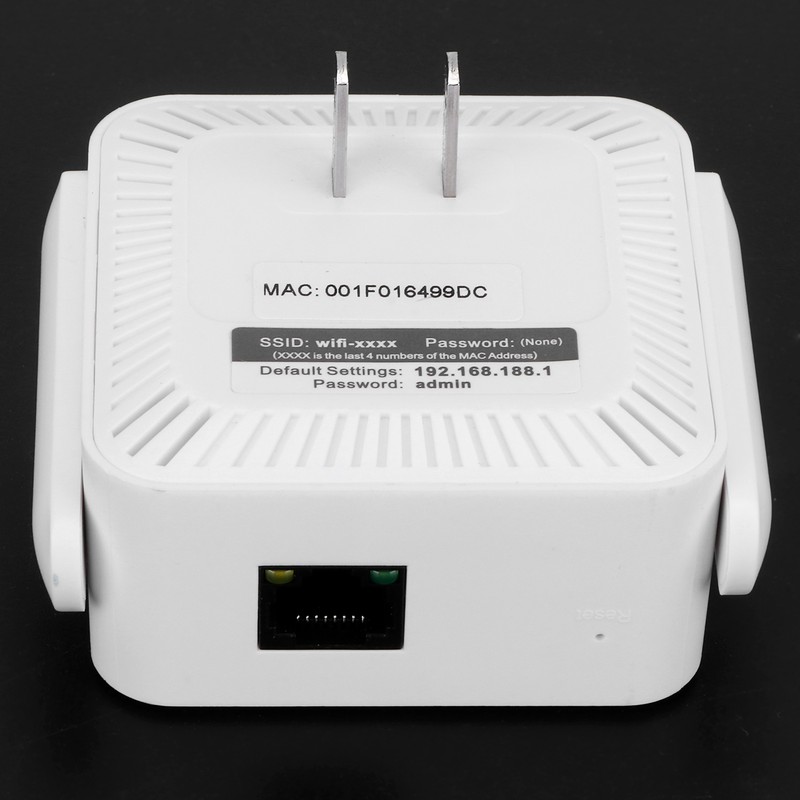 300M Repeater with Double Antenna Signal Amplifier Range Extender White