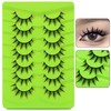 7 Pair Cartoon Eyelashes Japanese Anime Cosplay Eyelashes Spiky Wet