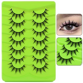 7 Pair Cartoon Eyelashes Japanese Anime Cosplay Eyelashes Spiky Wet Look Eyelashes Asian False Eyelashes Cluster (A086)