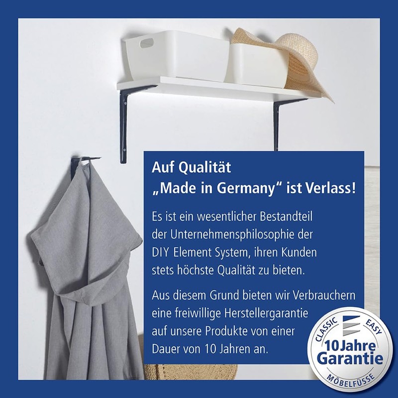 Shelf brackets Alido, 5 Sizes, 3 Colours, 2 Pieces, black,