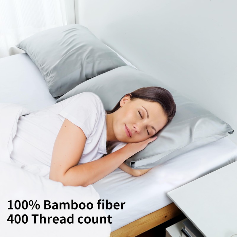 California King Size Pillowcase Bamboo Viscose - Set of 2