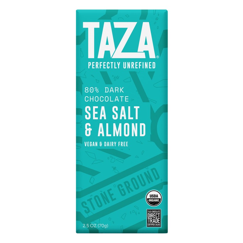 Taza Chocolate Organic Amaze Bar 80% Stone Ground, Sea Salt