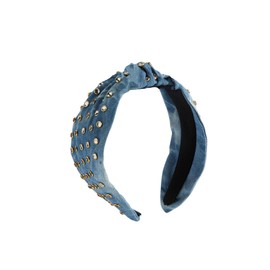 Mud Pie Women's Tie Dye Embellished Knotted Headband, Blue, One Size Fits Most