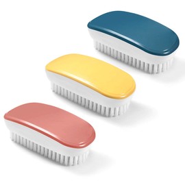 XGzhsa Laundry Brush, Cleaning Brush, 3 Pcs Colorful Hand-held Details Protection Cleaning Brush Tool for Clothes, Shoes, Carpet, Kitchen Sink, Bathroom Bath Tub (Yellow, Red, Blue)