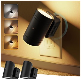 Briignite Night Lights Plug into Wall, 3CCT Modern LED Night Light Plug in, Dusk to Dawn Sensor, 3000KĀ0Kŀ0K Change Nightlight,Dimmable NightLight for Hallway, Bedroom, Stairway, 2 Pack