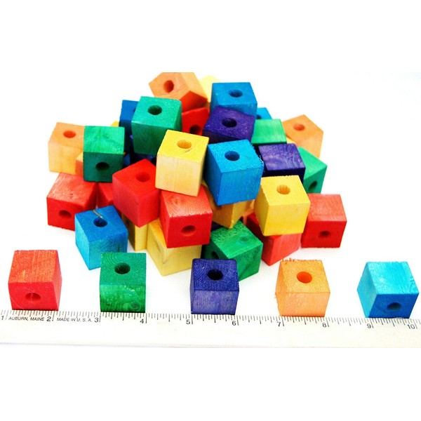 Parrot toys Colored Wooden Wood 48 Pcs. Blocks Parts for