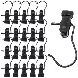 Duoleimi 20 Piece Clamp Hook Set - Clothes Pegs Towel Clips for Hanging Clothes Hanger Clips Towels Metal Towel Hanger Clip Boot Hanger Cabinet Portable