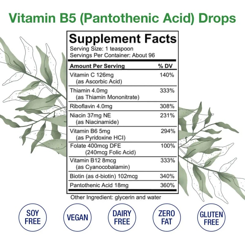 Honeycombs Gotas Vitamina B5 Ácido Pantoténico 16oz