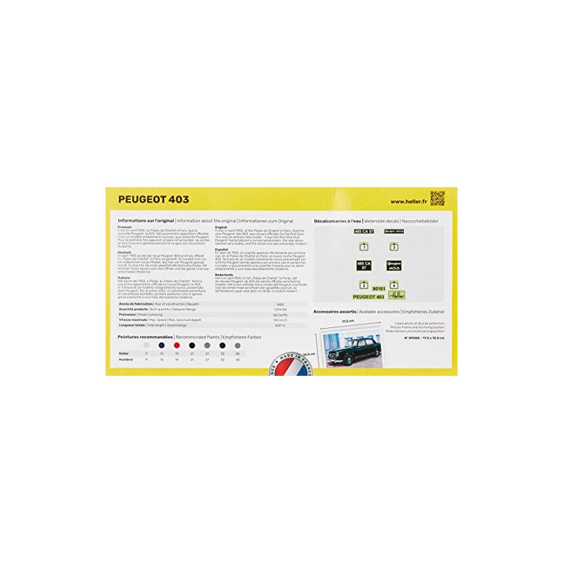 Heller 80161 Peugeot Modellbausatz, Weiß, M