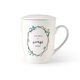 H&H Botanic Tisaniera, New Bone China, Decori Assortiti, Filtro Inox, cl38