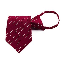 Men's Young Boys Dark Red Uniform Clip-On Ties Stylish Elegent Formal Neck Zip Neckties