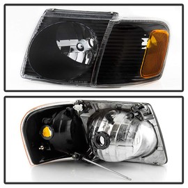 ACANII - For 2001-2005 Ford Explorer Sport/Sport Trac Headlights Headlamps w/Corner Lights 4PCS Driver & Passenger