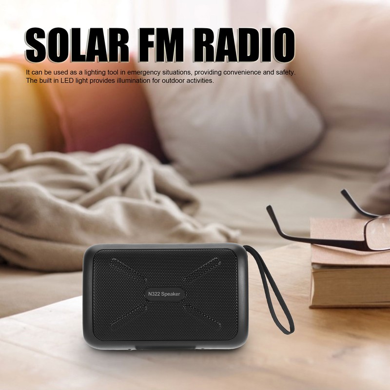 Portable Solar FM Radio Support USB Memory Card AUX Input