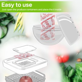 16 Pack Produce Saver Refill Kit, Carbon Filter Refills Ethylene Gas Absorber for Produce Keeper and Crisper Inserts, Fridge Keep Fruits Vegetable Fresh, Fruits & Vegetables Storage