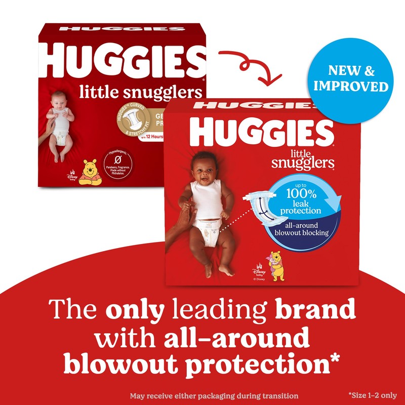 Huggies Size 1 Diapers, Little Snugglers Baby Diapers, Size 1