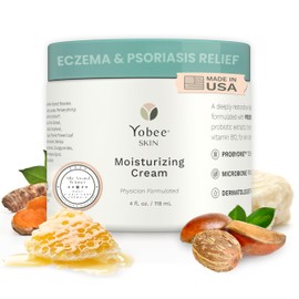 Crema hidratante para rostro y cuerpo para pieles secas y sensibles | Extractos probióticos, miel, cúrcuma, vitamina B12, ceramidas, manteca de karité