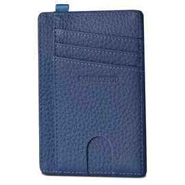 GADIEMKENSD Women's Wallet Rfid Magnetic Proof Genuine Leather Large Capacity Card Holder Leather Card Case, blue (navy blue)