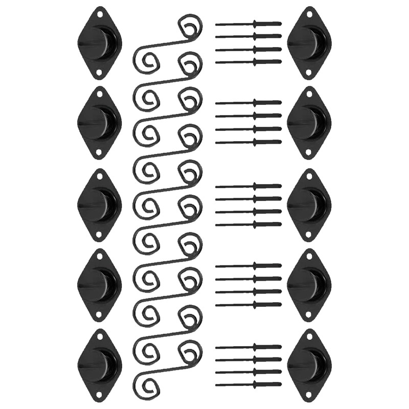 VPZMT Black Self Ejecting Button Dzus Quarter Turn Fasteners 5/16"