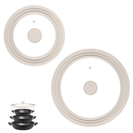 Universal Lids for Pots, Pans and Skillets, Fits 7",8",9",10",11",12" Cookware, Replacement Pan Lid with Tempered Glass and Heat-Resistant Silicone Edge,Durable Frying Pan Cover