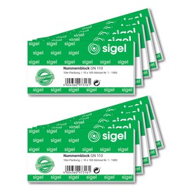 Sigel GN110 Number Ticket Book 1000 Bons (Numbered 1 – 1000 10,5x5 cm No Colour Choice)