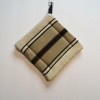 Handmade Hot Pad Trivet Pot Holder Black Tan Stripe Quilted