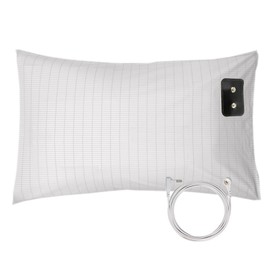 Grounding Pillowcase King with 10% Silver Fiber with 15ft Grounding Cord Conductive Grounding Pillow Case Organic Cotton 20x36in Improve Sleep White 1pc