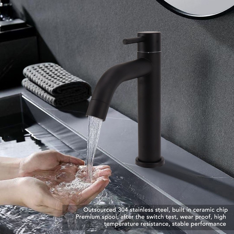 Bathroom Sink Faucet Stainless Steel Modern Single Handle Single Hole