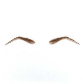 Human Hair Lace Fake Eyebrows, 100% Handmade Real Hair Lace Front False Eyebrow One Pair, Brown Eyebrow Extensions for Women Daily Use, Makeup, And Stage(Brown)