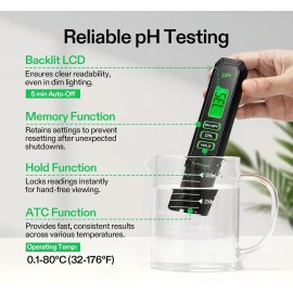 VIVOSUN Digital pH Meter, 3-in-1 TDS/EC/Tempera