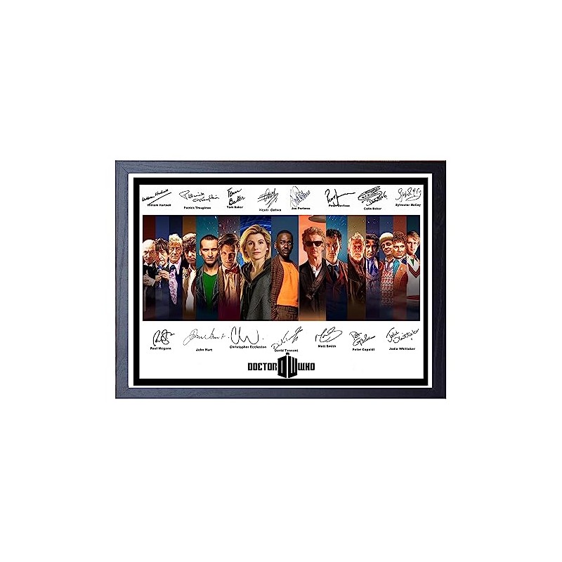 Doctor Who Signed/Autographed Print all Doctors. Dr Who (A4 Framed