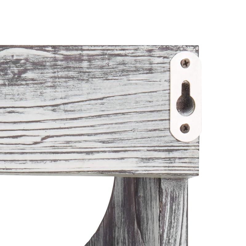 MyGift Wall Mounted Torched Solid Wood Magazine and Mail Holder