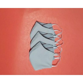Handmade Pack of 3 reusable washable face mask with 2 sides gray-red stripes & gray.