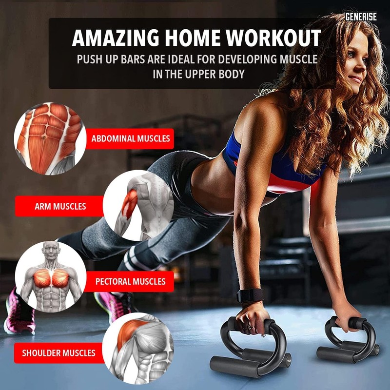 S Shape Push up Stands Pull Bar Fitness Exercise Chest
