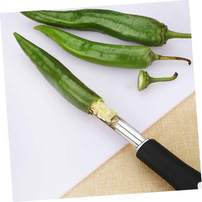 GRIRIW 2pcs Pepper Corers Ergonomic Chili Core Removing Tools for