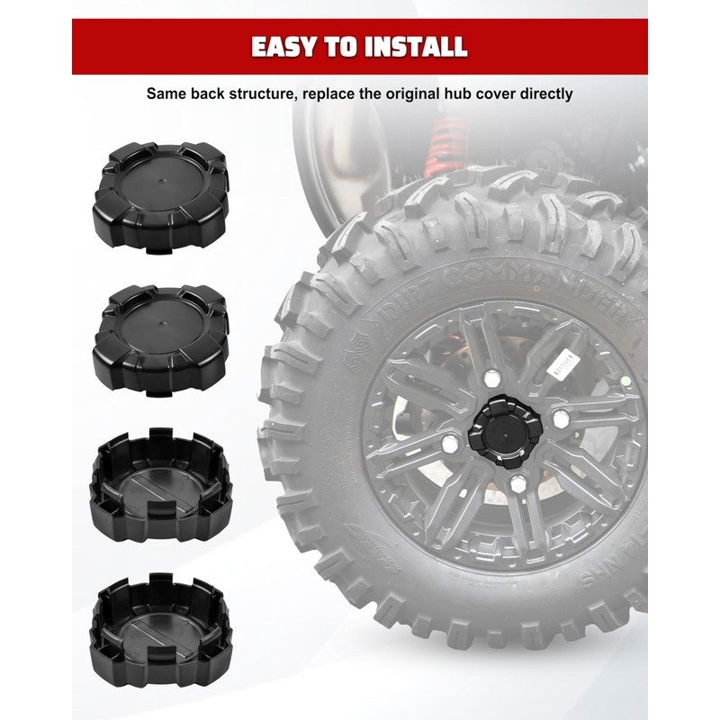 POKIAUTO Wheel Hub Caps for Polaris General 1000/4 1000 2016-2021,